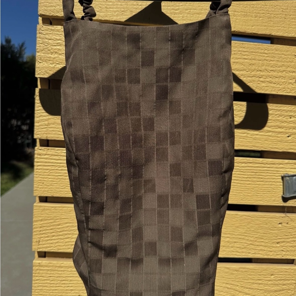 Brown Checkered Women Top